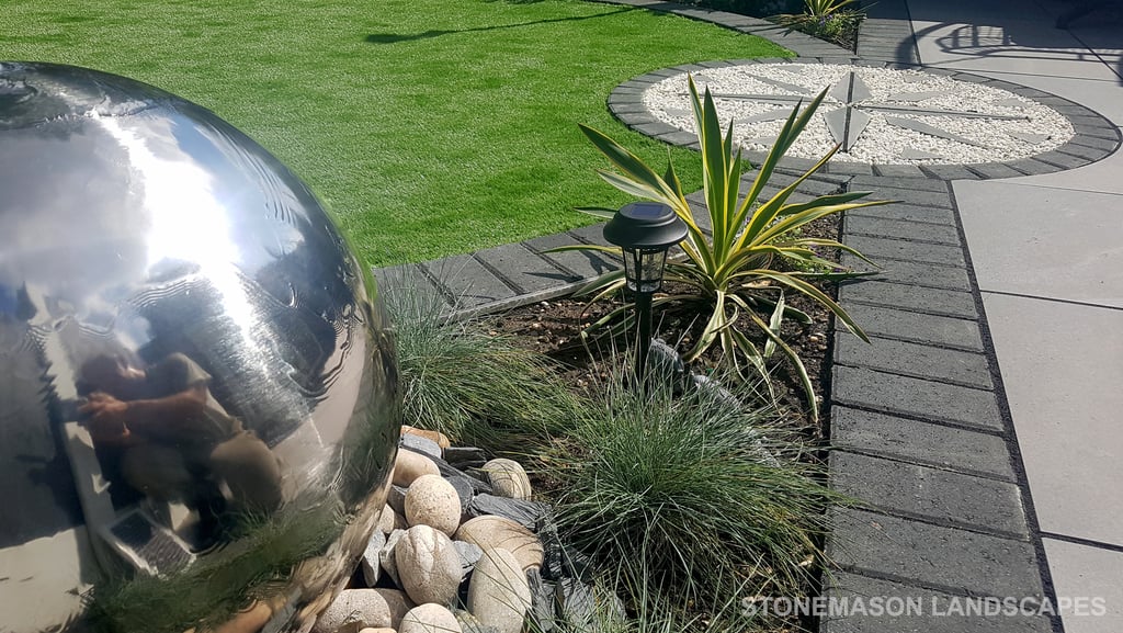 Exotic Modern Dynamic Designer Circle Lawn Tropical Small Garden