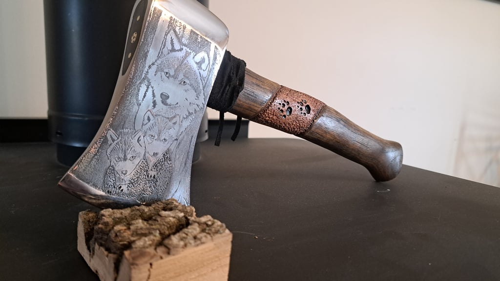 Artistic engraved Ax