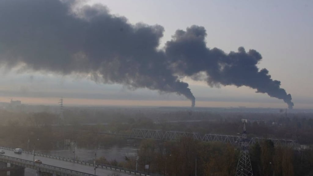 Imagens aéreas de incedio na Russia