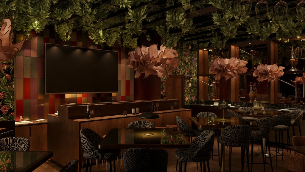 Luxury restaurant seating interior Dubai UAE