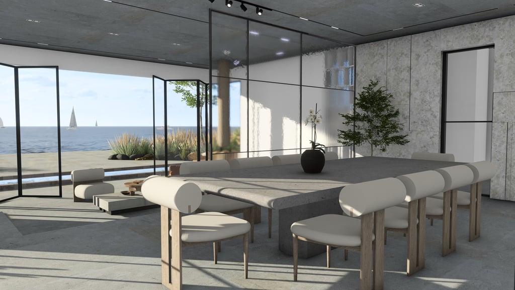 Minimal dining area design by Moori Interiors