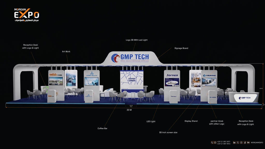 GMP TECH EGYPT stand at Pharmaconex 2026 Egypt by Morgan Expo, Exhibition Stand Builder.