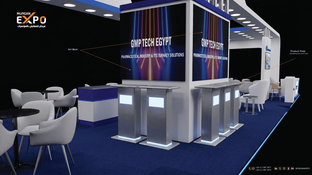 GMP TECH EGYPT stand at Pharmaconex 2026 Egypt by Morgan Expo, Exhibition Stand Builder.