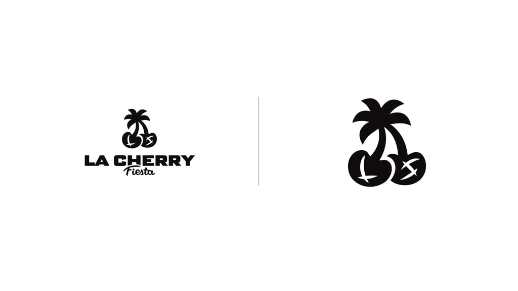 Cris A. Works- La Cherry Fiesta All Logo Alternatives- Black and White Version