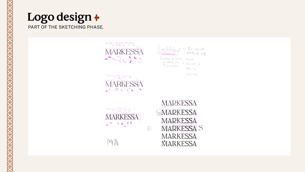 Cris A. Works- Markesa Logo- Inicital Sketches