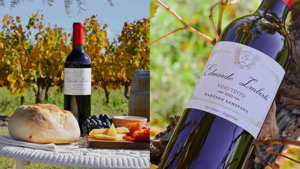 Cris A. Works- Eduardo Imberti Logo and Wine Label on Vinyard