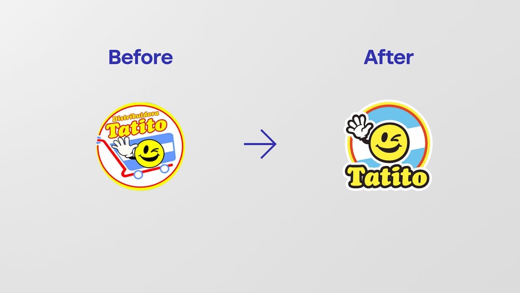 Cris A. Works- Tatito Distribuidora Logo Comparison Before After