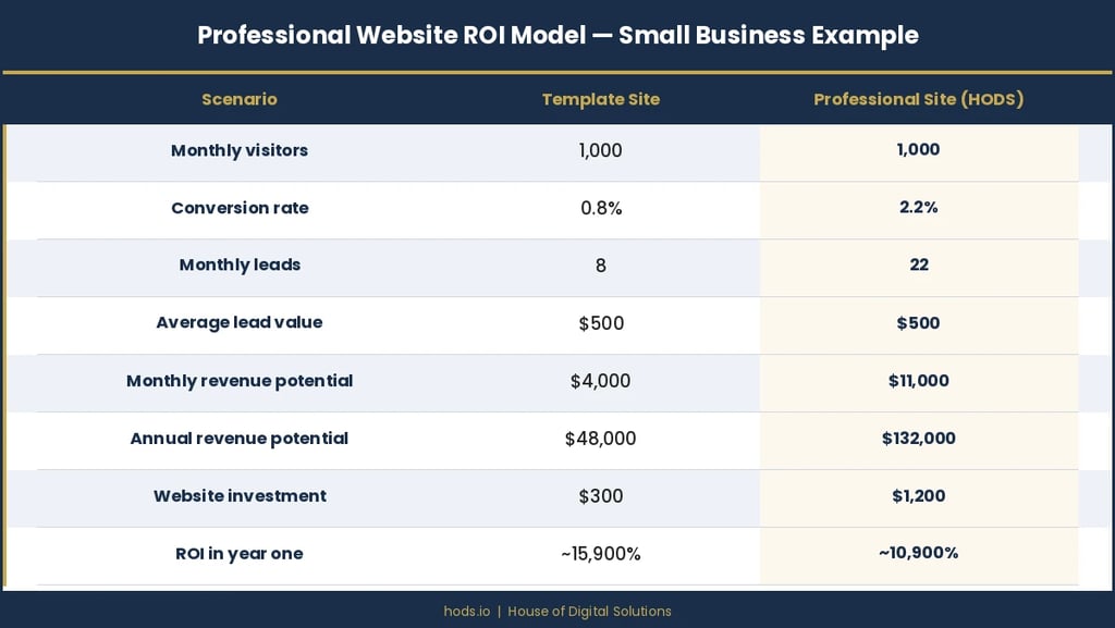 web design ROI small business