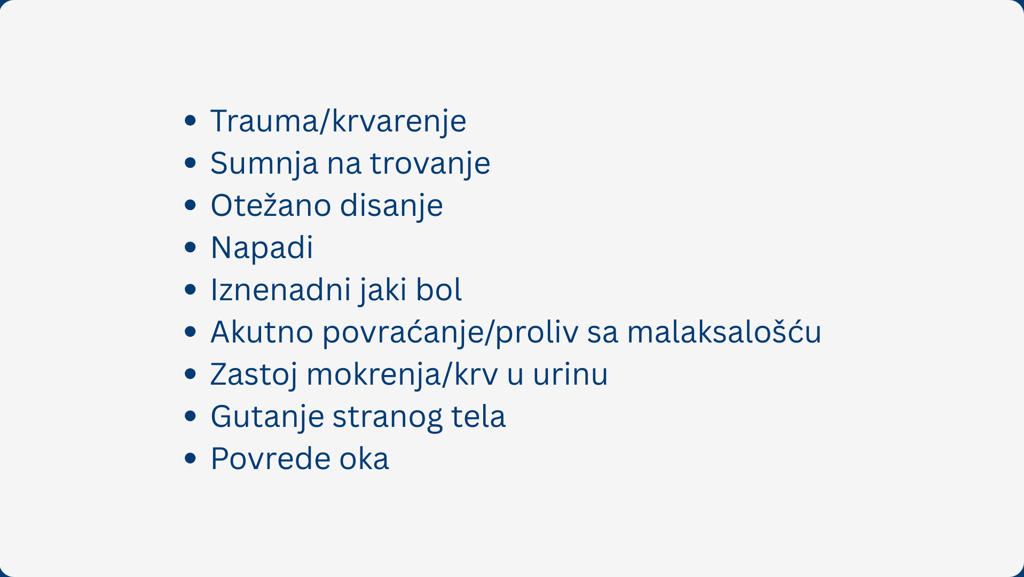 Najcesce hitne situacije