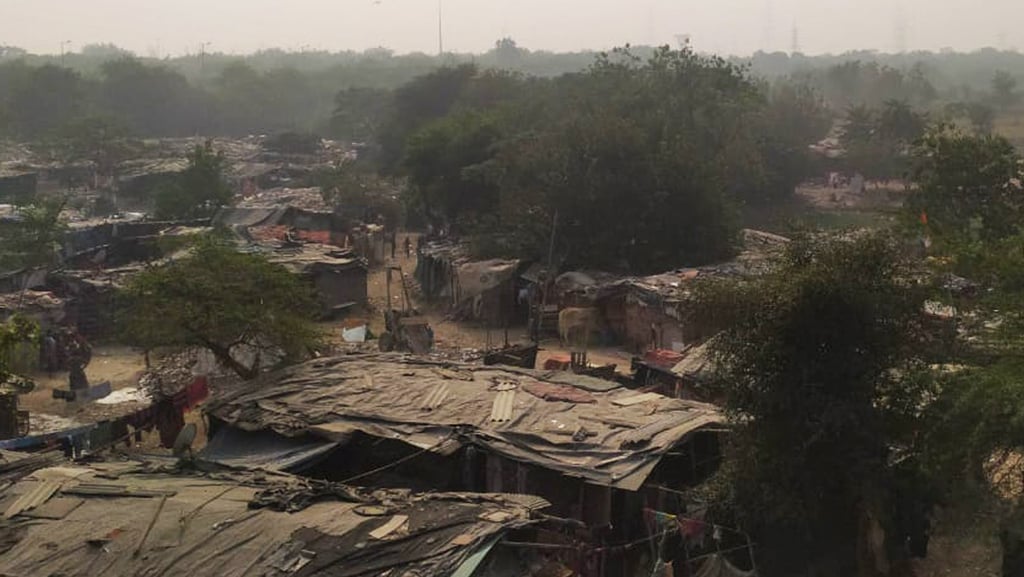 The Laxmi Park Slum in Delhi.