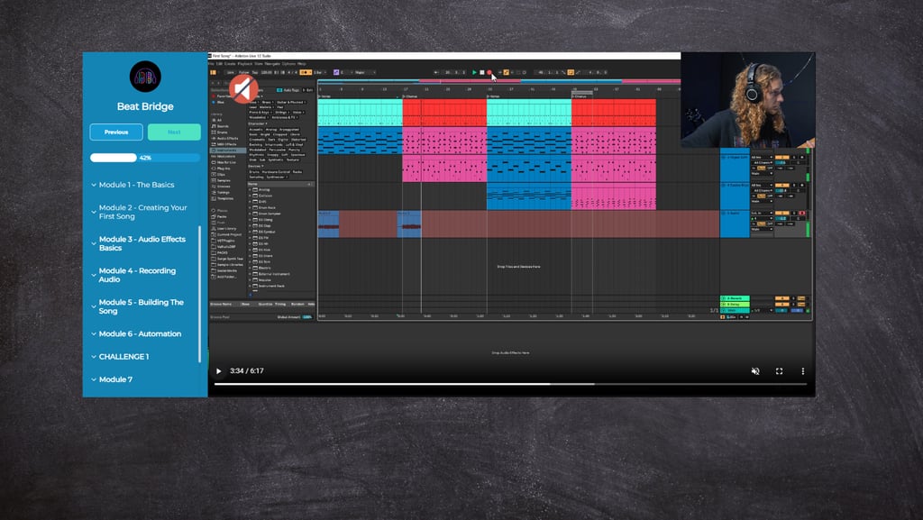 Picture of the modules of the video course