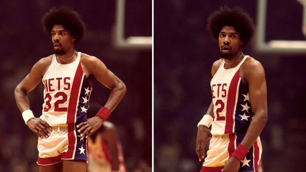 Julius Erving as a member of the New York Nets during the 1975-76 ABA season.