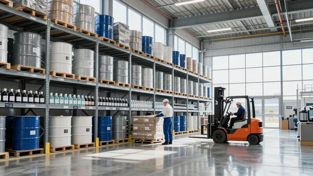 Bulk storage and distribution by pharmaceutical raw material suppliers