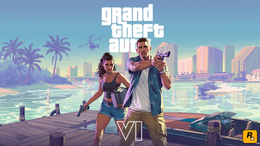 banner GTA 6 com Lucia e Jason(os protagonistas)
