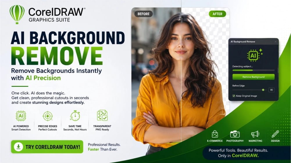 AI Background Remove in CorelDRAW -Download Now!