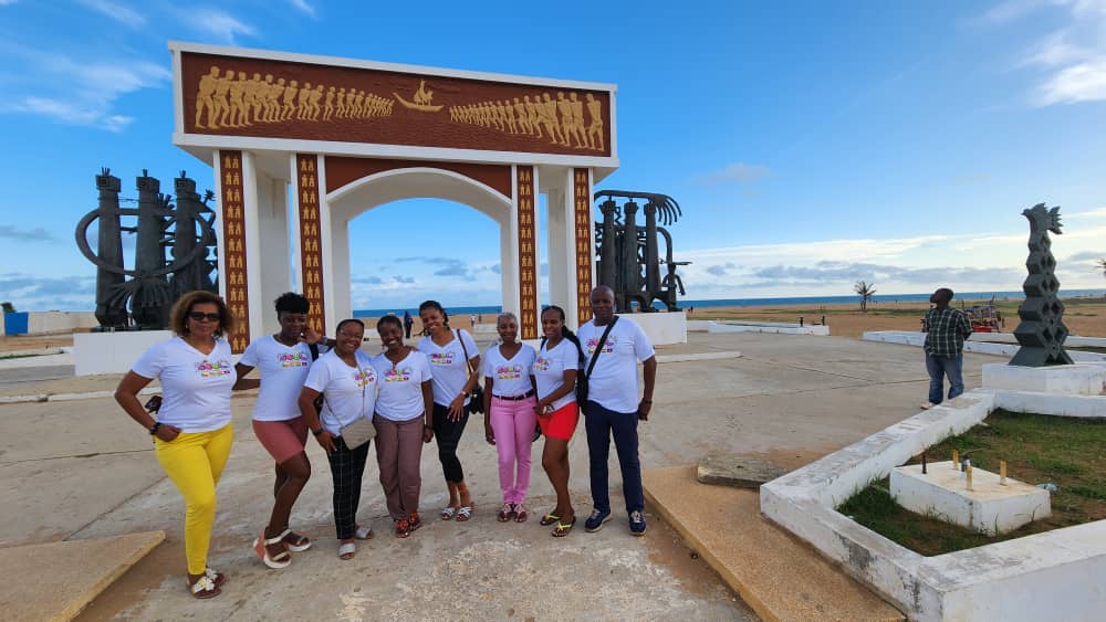 Some Haitian Diasporas Visiting the Slave Door of No Return in Ouidah in Benin 