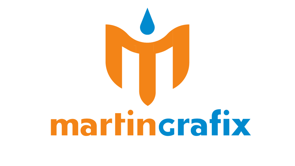Concept de logo pour un studio graphique, représentant un martin-pêcheur en bleu et orange