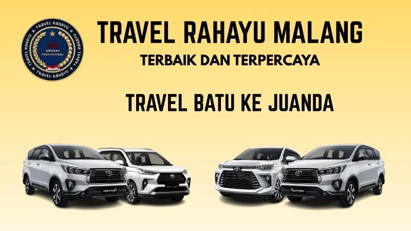 Travel Rahayu Malang, terbaik dan terpercaya rute Batu ke Juanda pakai mobil Innova warna putih