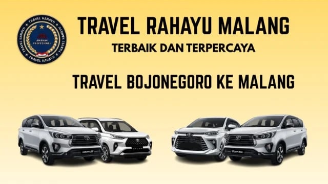 Travel Rahayu Malang, terbaik, terpercaya rute Bojonegoro ke Malang pakai mobil Innova warna putih