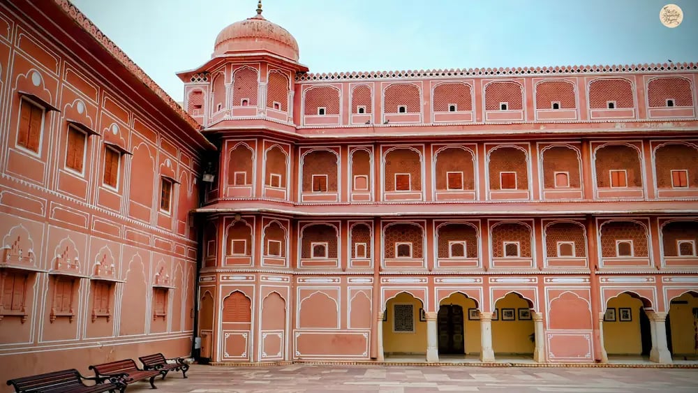 Admire the Rajput-style facade of City Palace Jaipur, one of the most iconic royal landmarks in the Pink City.