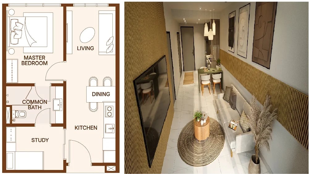 511 sqft 1+1 bedroom apartment with 210m covered walkway to RTS Bukit Chagar station Johor Bahru