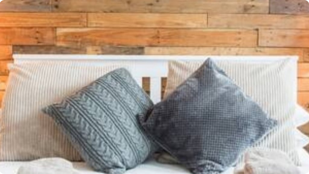 a bed with a white bed and pillows