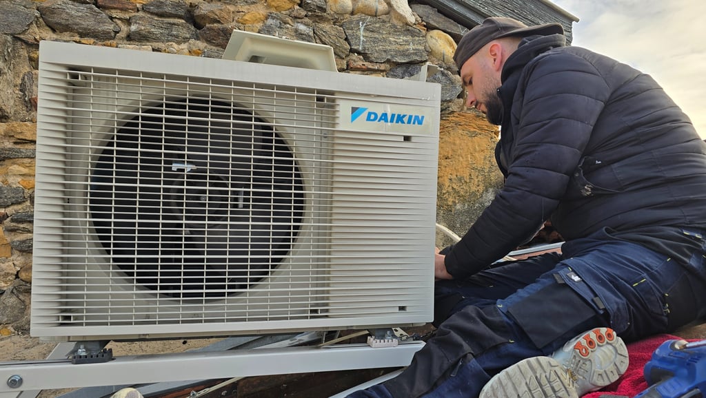 Mise e, service clim, groupe sur le toit