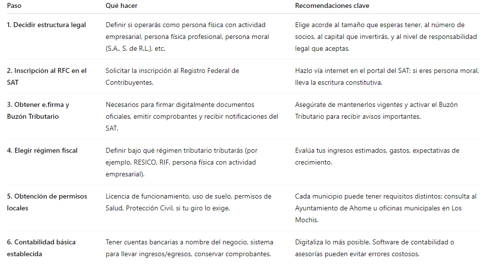Pasos esenciales para registrar tu negocio ante el SAT
