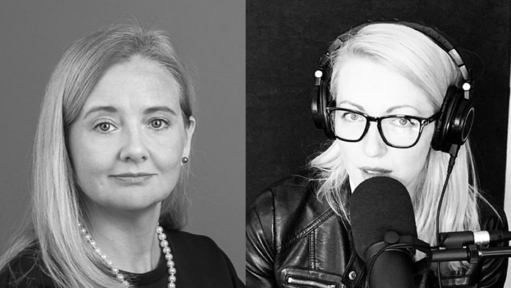 Raidieraksta baneris no kreisās Marita Zitmane un Ilze Medne un