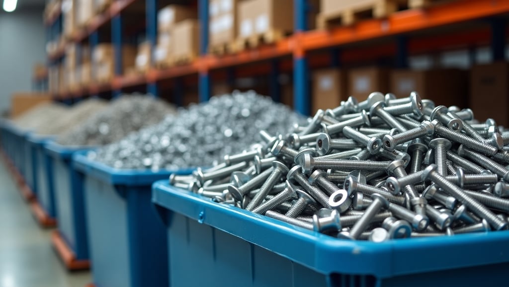 Bulk fasteners ready for shipping in UAE warehouse