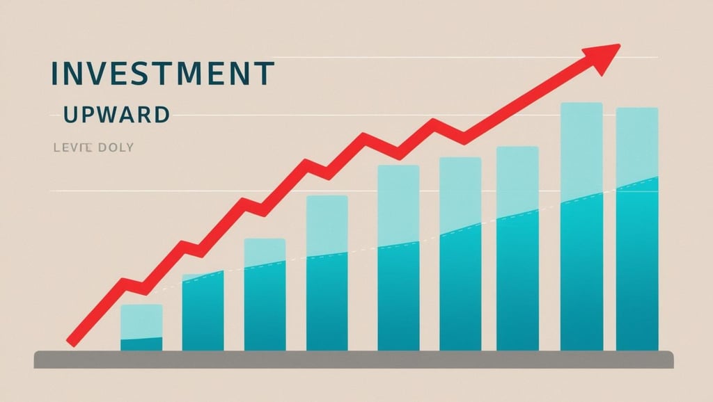 Imagem de um gráfico de barras representando uma subida