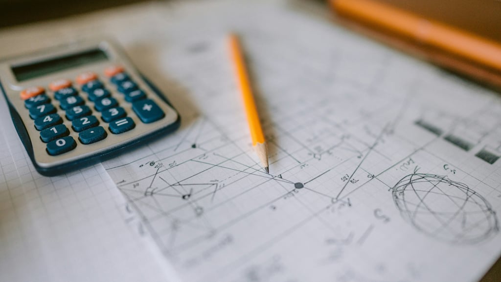 IGCSE mathematics tutoring lesson notes written on a paper script along side a calculator
