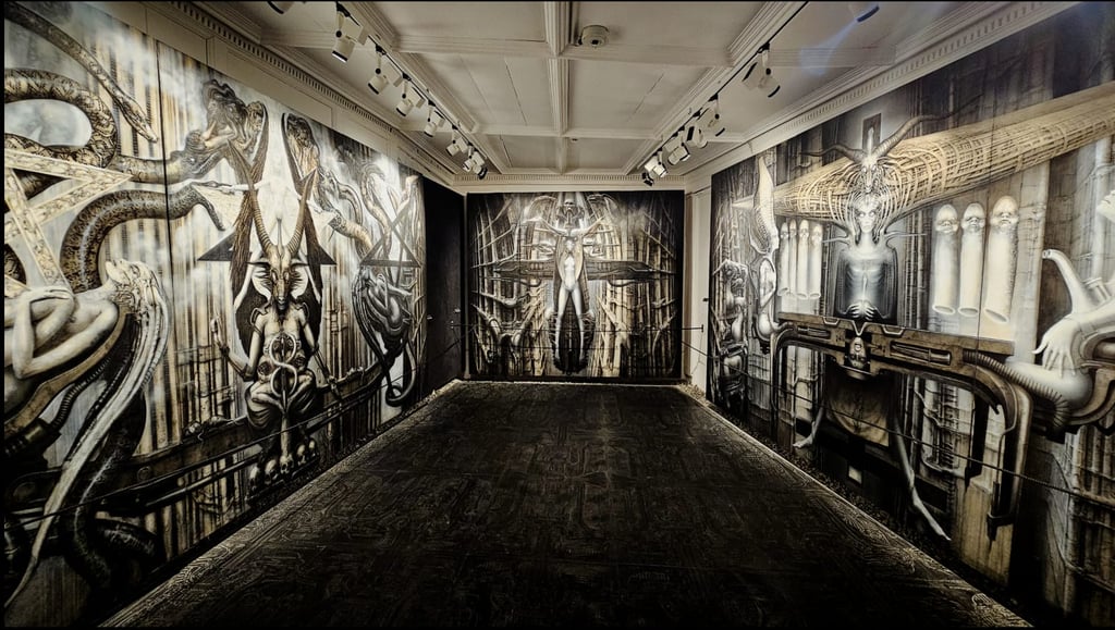 A Tryptych of HR Giger's paintings photography by Nikoru