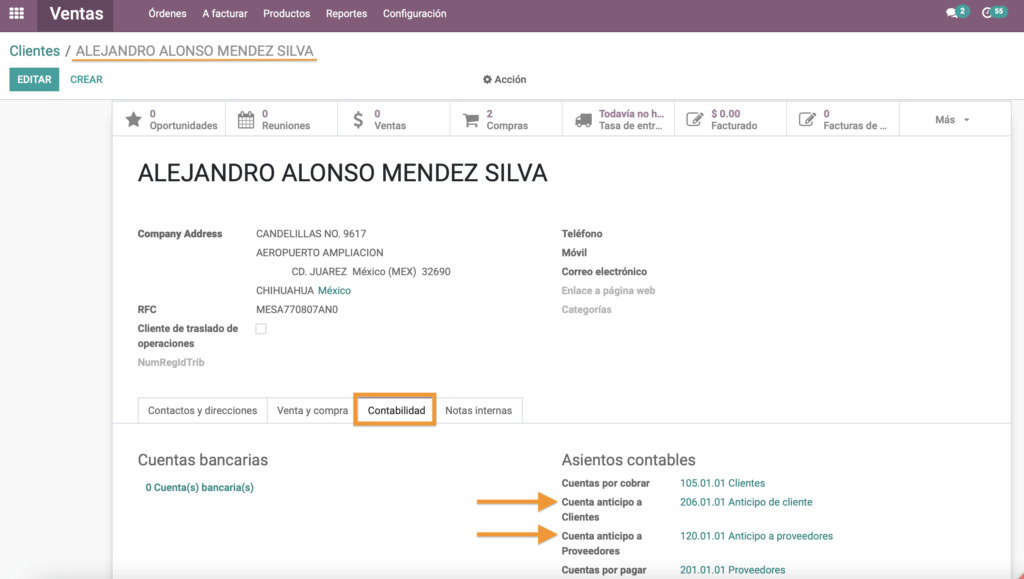 Configuración de cuenta