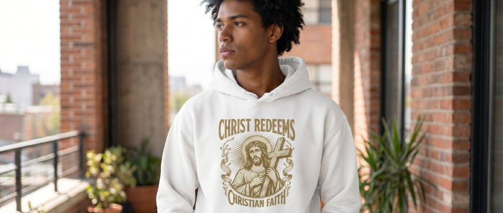 Christ Redeems Christian Faith Tee,Alex Sylvestre  Shop, Asylvestre Shop