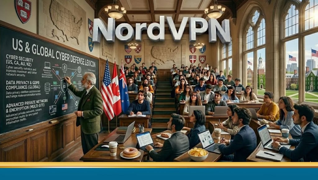 American college classroom, professor teaching cybersecurity, diverse group of students.