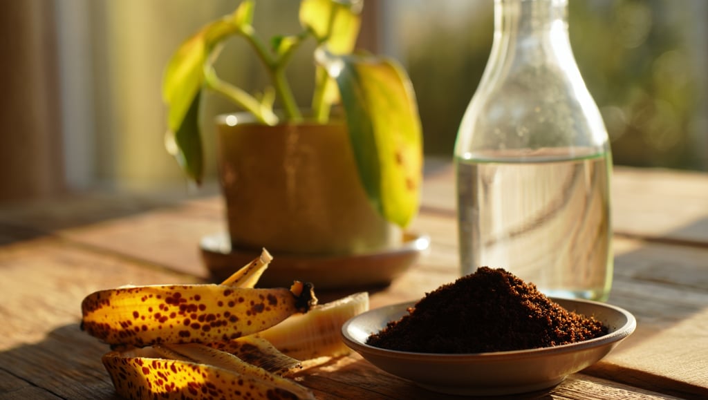 Soluções naturais para reverter folhas amarelas. Ingredientes simples e eficazes.