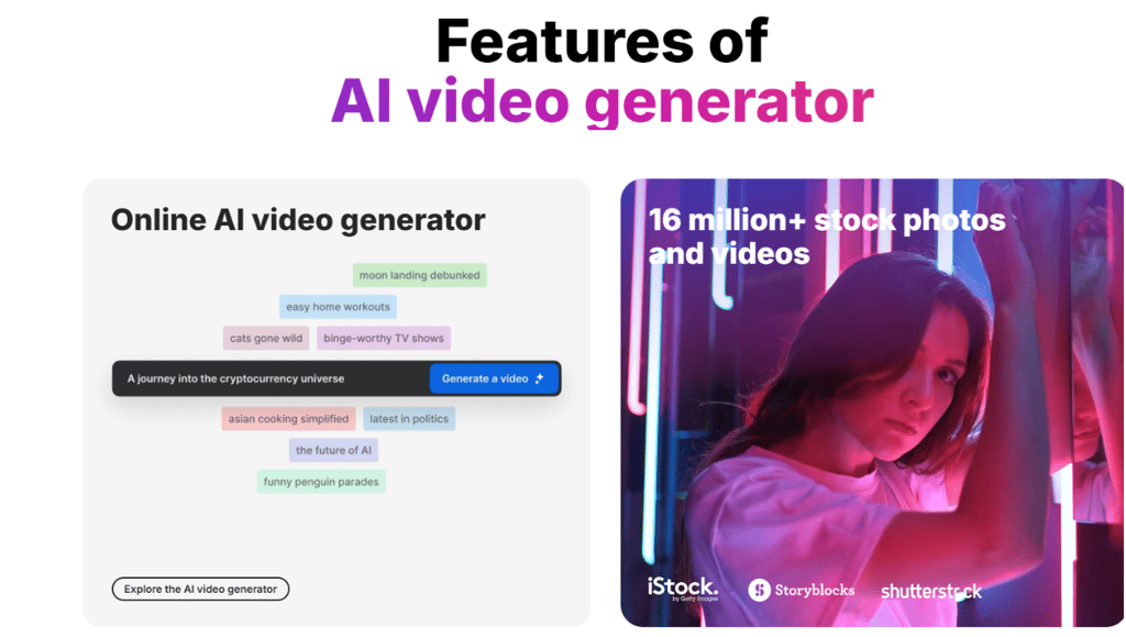Features of online AI video generator
