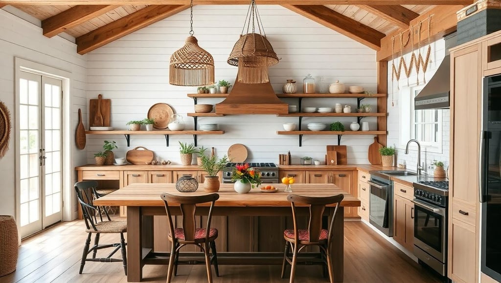 bohemian farmhouse kitchen design