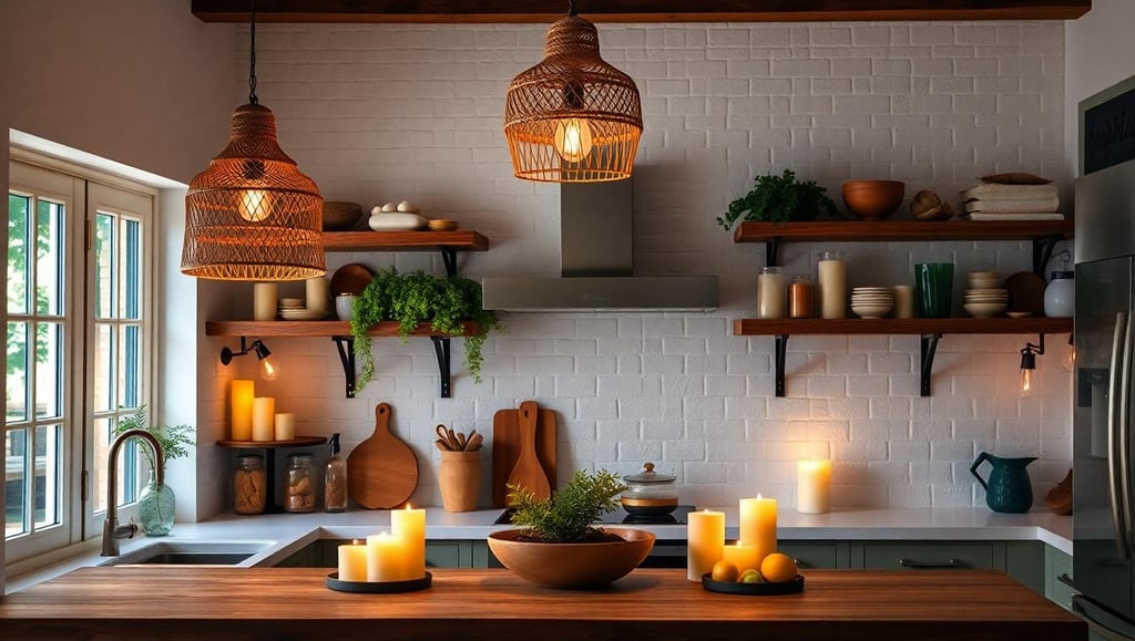 bohemian kitchen lighting