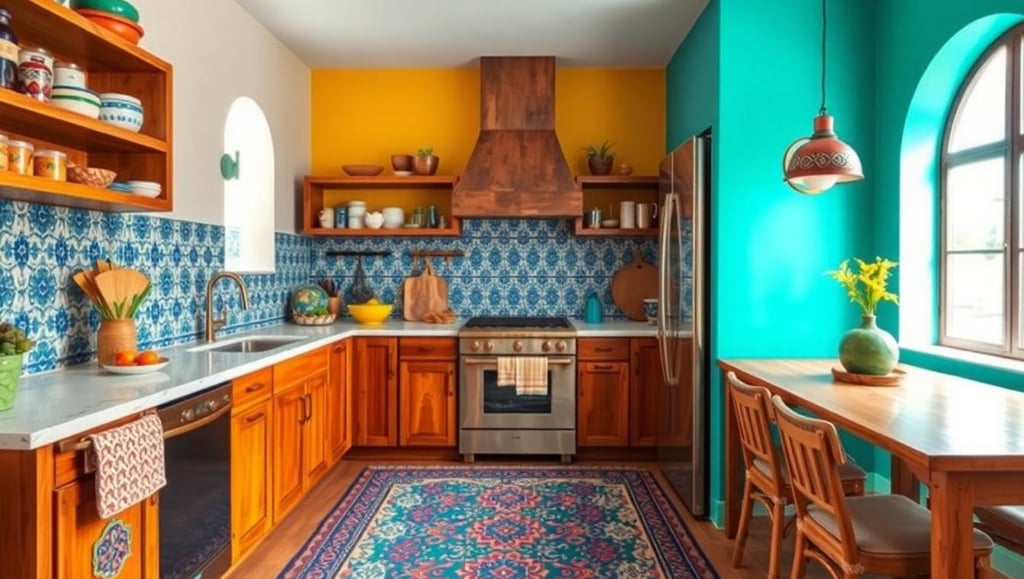 Colorful bohemian kitchen