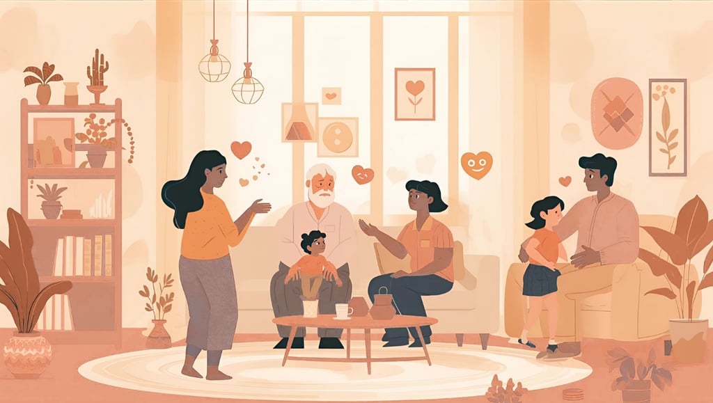 a family heartify nurturing their young ones and providing a conducive environment to growth