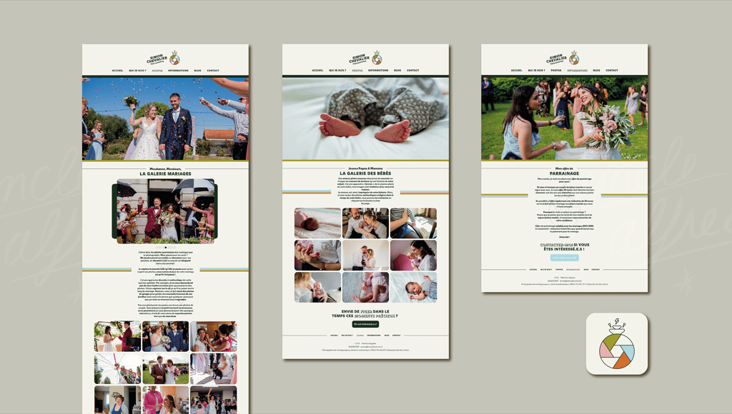 Site web interface - Simon Chevalier Photographie