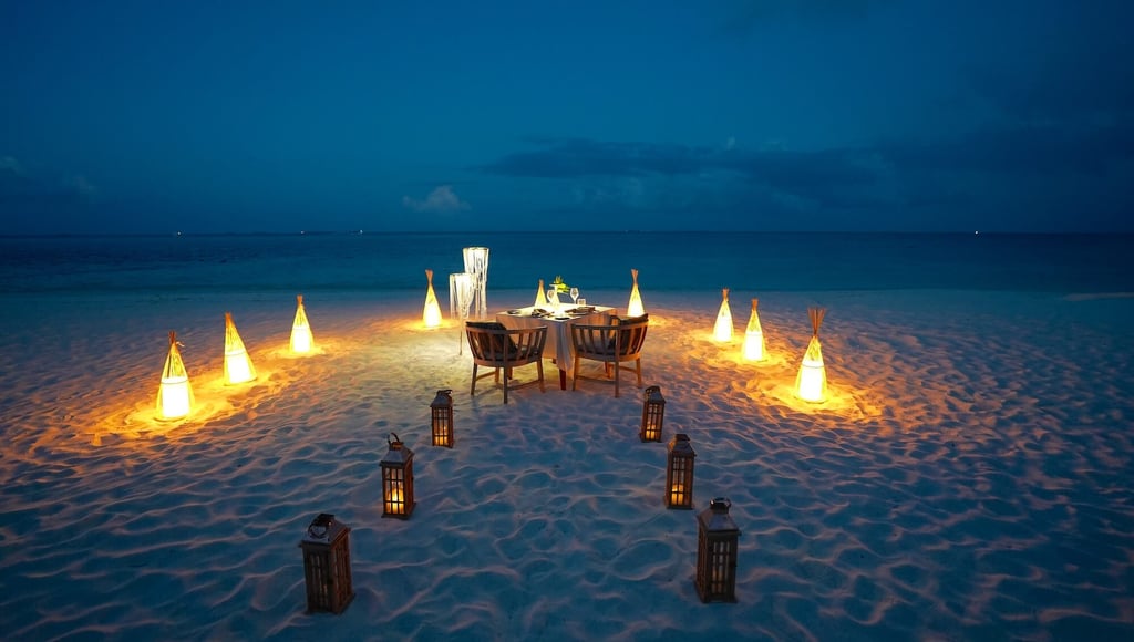 kudadoo maldives private beach dinner