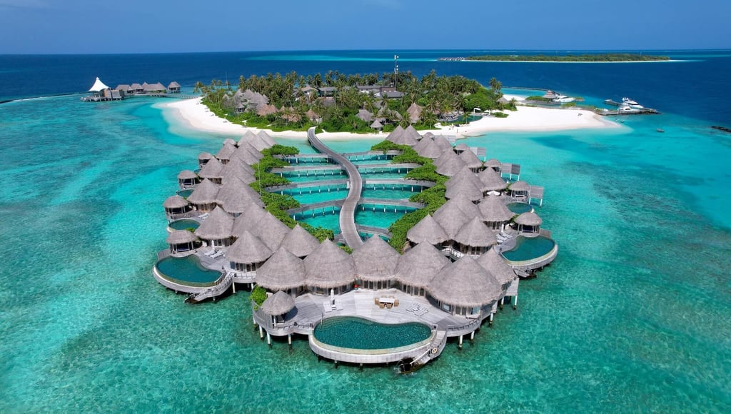 Nautilus Maldives drone island view