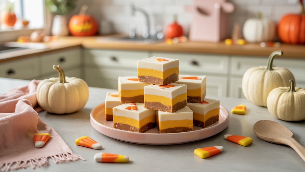 a plate with a cake and candy cornflakes