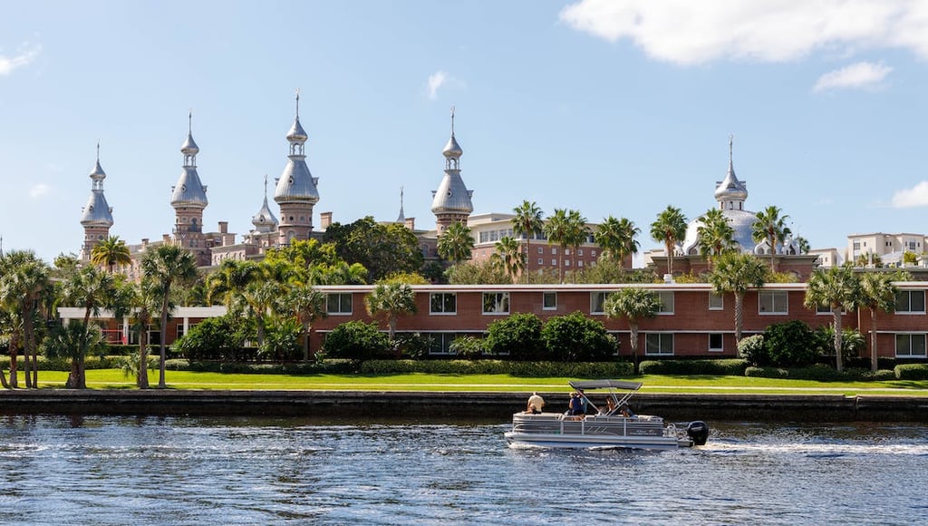 florida, tampa riverwalk view