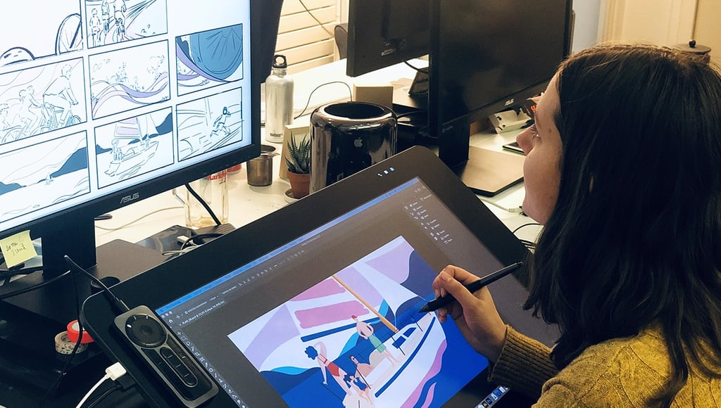 Illustration Animation 2D Traditionnelle sur tablette graphique cintiq 27 FEVR Paris Animation studi