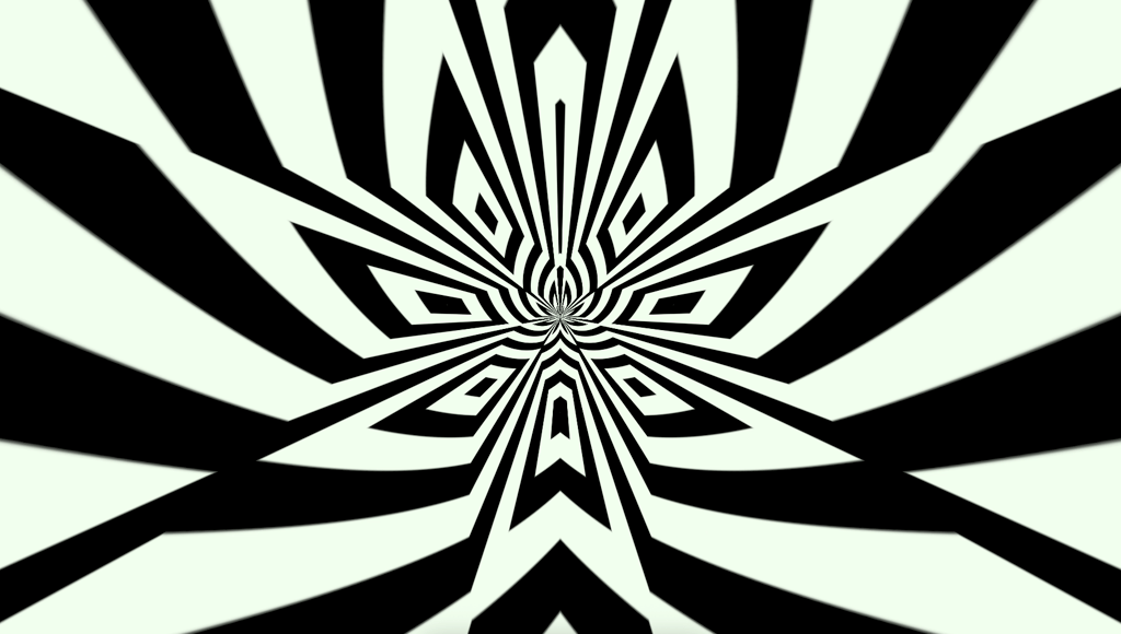 a black and white striped pattern of a flower