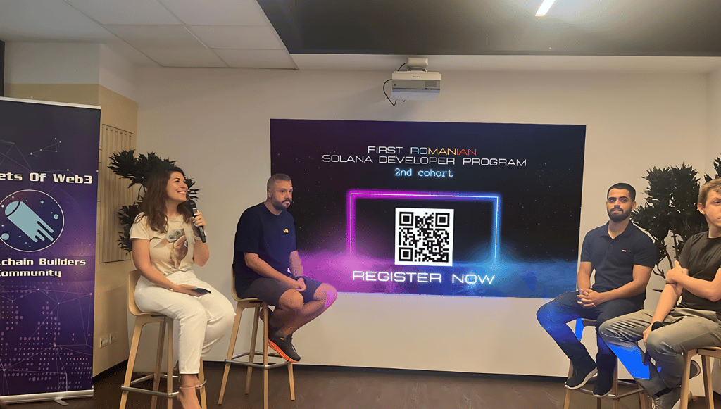 panel with Daiana, Andrei, Daniel and Adrian